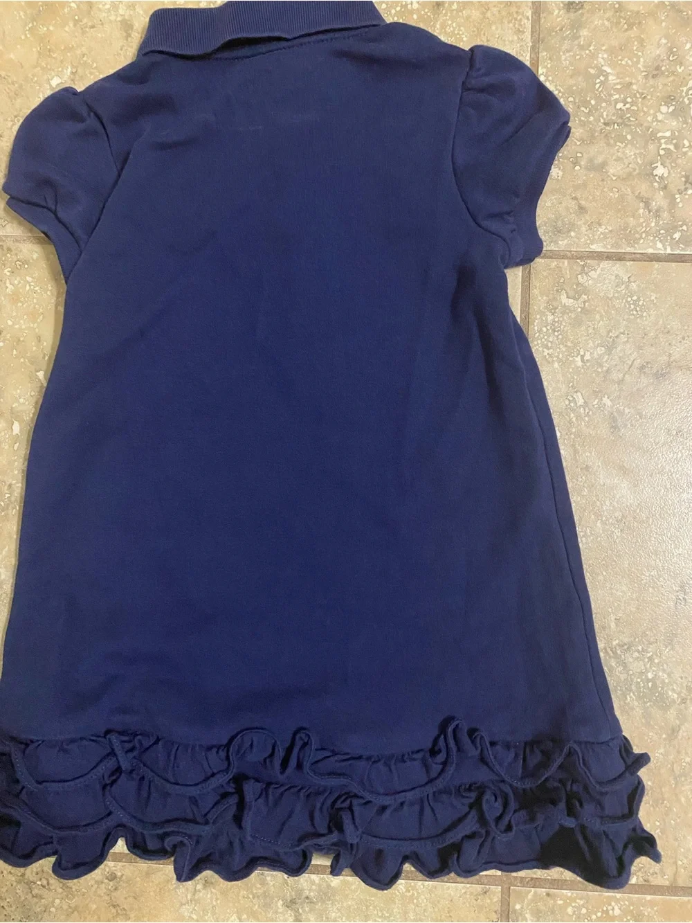 Polo Ralph Lauren Navy Blue Ruffle Cupcake Polo Preppy Baby Girl Dress 24M